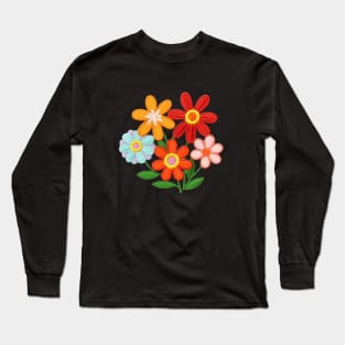 70s flower patch design Long Sleeve T-Shirt